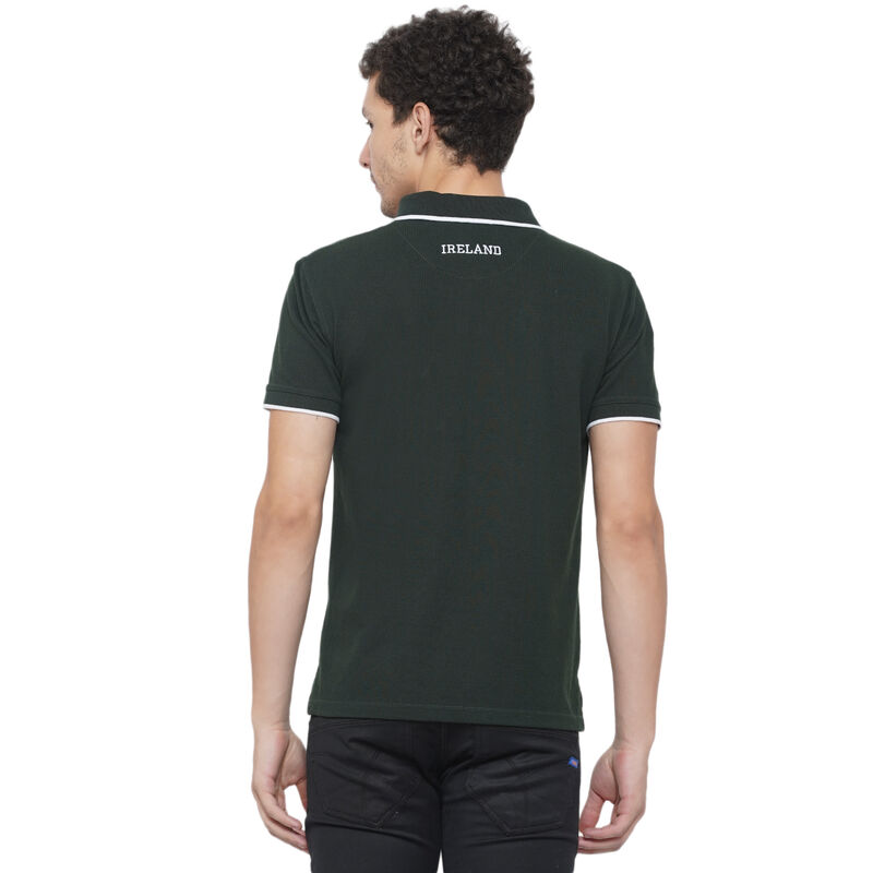 Ireland Leather Polo Forest Green T-Shirt